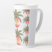 Rosa Palmenmuster mit Sonnenverlauf Zweifarbige Ta Milchtasse (Rechte Ecke)