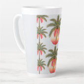 Rosa Palmenmuster mit Sonnenverlauf Zweifarbige Ta Milchtasse (Linke Ecke)