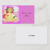 Rosa Palmenpalme im hippie-Stil Visitenkarte (Vorne/Hinten)