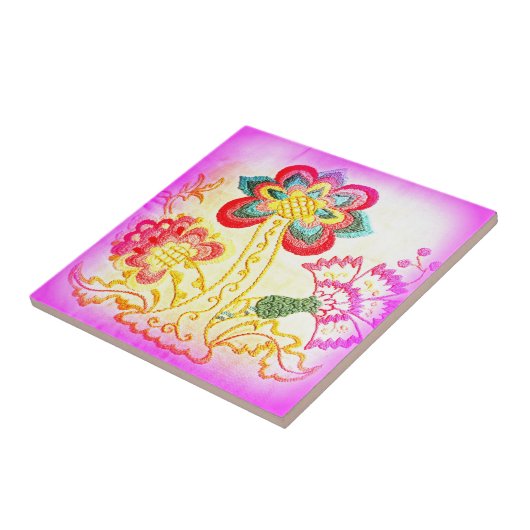 Rosa Palmenziegel Fliese (Seite)