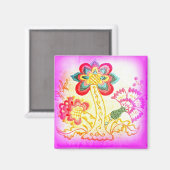 rosa Palmmagnet Magnet (Vorderseite/Rückseite)