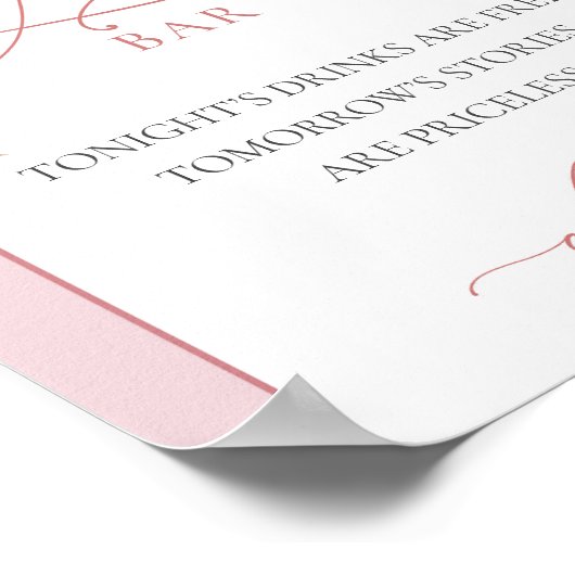 Rosa Pampas-Boho-Bar Poster (Ecke)