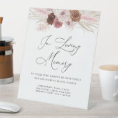 rosa Pampas florales Trauungszeichen Sockelschild (In Situ)