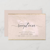 Rosa Pampas Gras Kalligrafie Empfang Einladung (Vorne/Hinten)