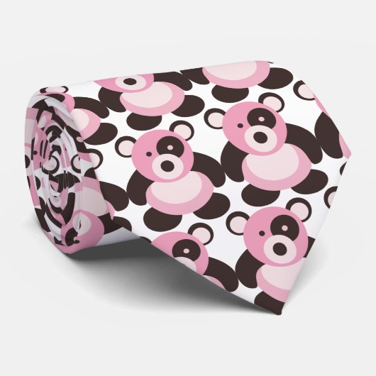 Rosa Panda-Bärn-Krawatte Krawatte (Gerollt)