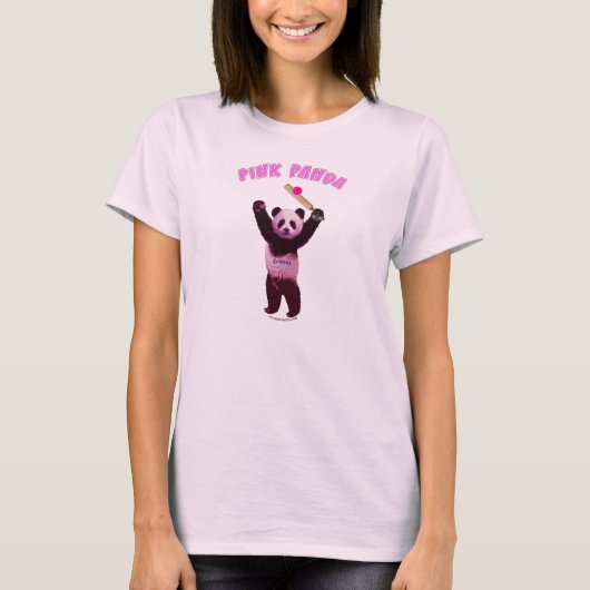 Rosa Panda-Kricket T-Shirt (Vorderseite)