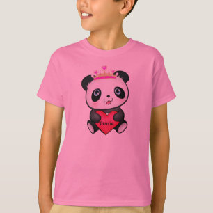 Rosa Panda-Prinzessin T-shirt für