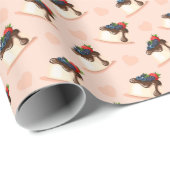 Rosa Panna-Cotta-Dessert-Geschenkpapier Geschenkpapier (Rolleneckpunkt)