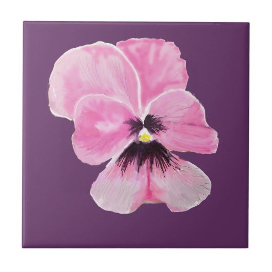 Rosa Pansy-Fliese Fliese (Vorderseite)