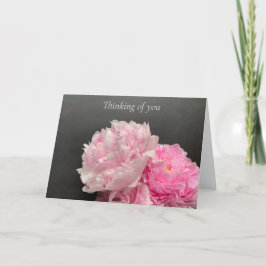 Rosa Pantoletten mit Textraum, die an Sie denken Karte