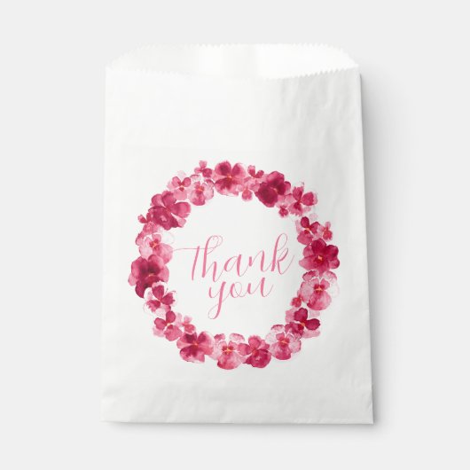 Rosa Pantoluskranz danke der Aquarellkunst Geschenktütchen (Vorderseite)