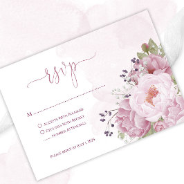 Rosa Päonien-RSVP-Karten