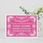 Rosa Papagei-Picado Einladung (Stehend Vorderseite)