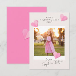 Rosa Papierherzen Foto Liebe Frohen Valentinstag Mitteilungskarte