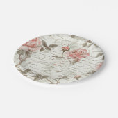 rosa Papierplatte Pappteller (Schrägansicht)