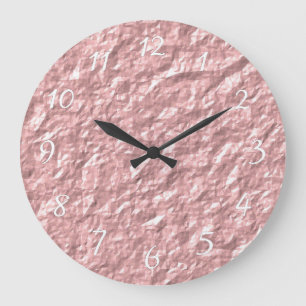 rosa Papieruntergrund Große Wanduhr