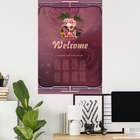 Rosa Paradies, ein Flamingo Poster (Heimbüro)