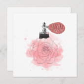 Rosa Parfüm Feiertagskarte (Vorne/Hinten)