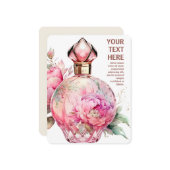 Rosa Parfüm Flasche Flasche Mitteilungskarte (Vorderseite/Rückseite Beispiel)
