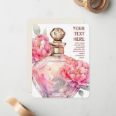 Rosa Parfüm Flasche Flasche Mitteilungskarte (Vorderseite/Rückseite Beispiel)