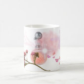 Rosa Parfümflasche & Blumen Kaffeetasse Ästhetik (Mittel)