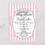 Rosa Paris-Babyparty-Einladung Einladung (Vorne/Hinten)