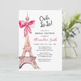 Rosa Paris Bridal Dusche Einladung