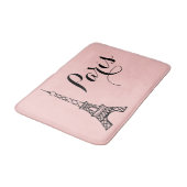 Rosa Paris Eiffelturm Bad Mat Bad Rug Badematte (Schrägansicht)