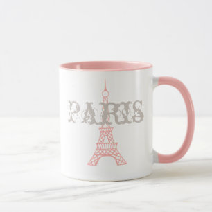 Rosa Paris Eiffelturm Becher Geschenk Tasse