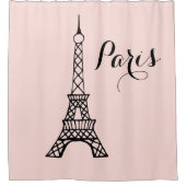 Rosa Paris Eiffelturm Dusche Vorhang Bad Dekoratio (Vorderseite)