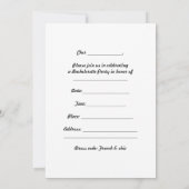 Rosa Paris Eiffelturm Junggeselinnen-Abschied lade Einladung (Rückseite)