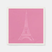 Rosa Paris Eiffelturm Papier Napkins Serviette (Vorderseite)
