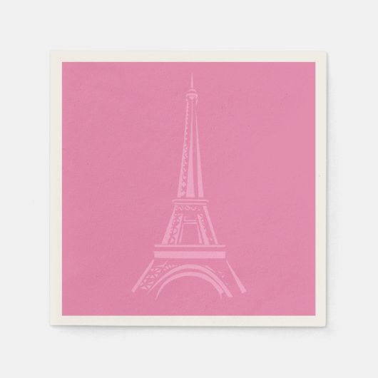 Rosa Paris Eiffelturm Papier Napkins Serviette (Vorderseite)
