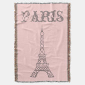 Rosa Paris Eiffelturm Schlafzimmerwohnung Blanket  Decke (Vorderseite Vertikal)