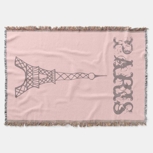 Rosa Paris Eiffelturm Schlafzimmerwohnung Blanket  Decke (Vorderseite)