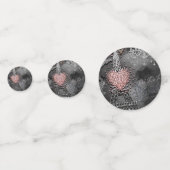 Rosa Paris Eiffelturm Silberner Glitzer Bling Part Konfetti (Vorderseiten)