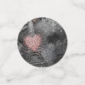 Rosa Paris Eiffelturm Silberner Glitzer Bling Part Konfetti (Klein Vorderseite)