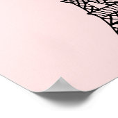 Rosa Paris Eiffelturm WKND Kunst-Plakat Dekoration (Ecke)