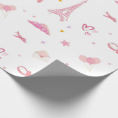 Rosa Paris Geburtstag Geschenkpapier Eiffel (Ecke)