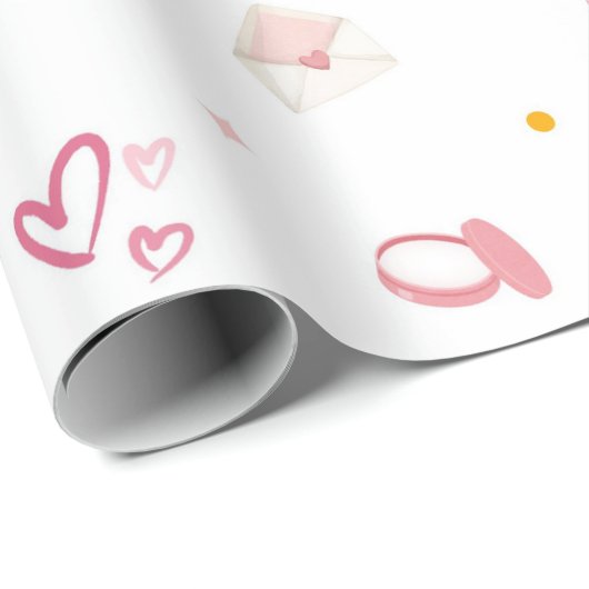 Rosa Paris Geburtstag Geschenkpapier Eiffel (Rolleneckpunkt)