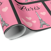 Rosa Paris Geschenkpapier  (Rolleneckpunkt)