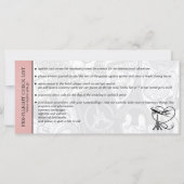 Rosa Paris Hochzeit Boarding Pass Einladung (Rückseite)