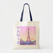 Rosa Paris-Illustrations-Taschen-Tasche Tragetasche (Vorne)