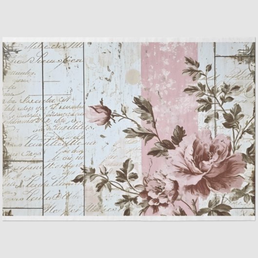 Rosa Paris Muster Seidenpapier (Vorderseite)