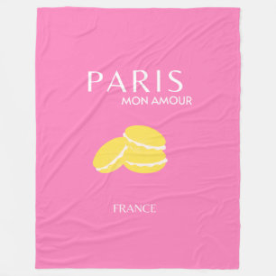 Rosa Paris Reisen Art Retro Art Preppy Art Deco Fleecedecke