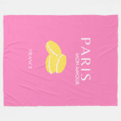 Rosa Paris Reisen Art Retro Art Preppy Art Deco Fleecedecke (Vorderseite (Horizontal))