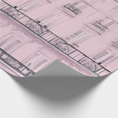Rosa Pariser Apartmentfassaden-Muster | Verpackung Geschenkpapier (Ecke)