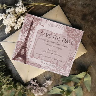 Rosa Pariser Bekanntgabe des Hochzeitstermins Save The Date