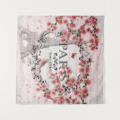 Rosa Pariser Blüten Wandteppich (Vorderseite (Horizontal))