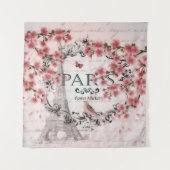 Rosa Pariser Blüten Wandteppich (Vorderseite)